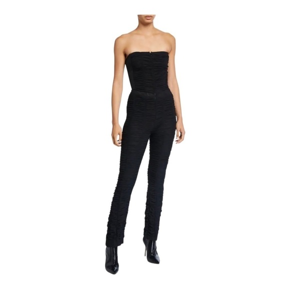 I.AM.GIA Ophelia Black Mesh Ruched Strapless Bodycon Jumpsuit NWT Size S - Picture 10 of 13
